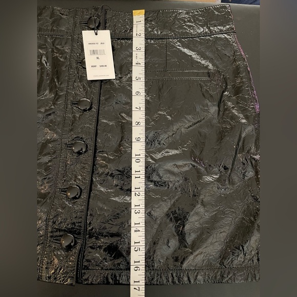 NWT 7 For All Mankind Leather Mini Button Down Skirt Front Pockets Size XL - Picture 9 of 16